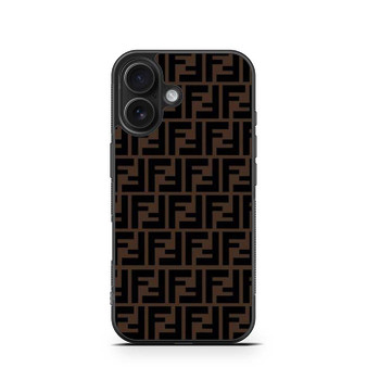 Fendi Brown Logo Art iPhone 16 Case