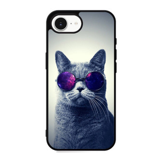 Hipster Cat With Galaxy Glasses iPhone 17e Case