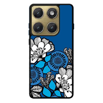 Blue Flora Motif Motorola Edge 2026 Case