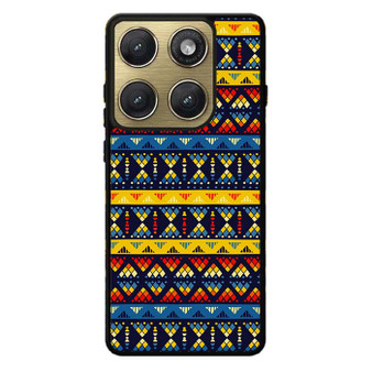 Yellow and Blue Tribal Pattern Motorola Edge 2026 Case