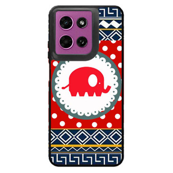 Cute Red Elephant Polkadots Aztec Motorola Moto G 2026 Case