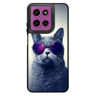 Hipster Cat With Galaxy Glasses Motorola Moto G 2026 Case