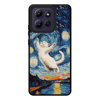 Cute Cat in The Starry Night Motorola Moto G Play 2026 Case