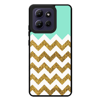 Blue Glitter Gold Chevron Motorola Moto G Play 2026 Case