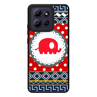 Cute Red Elephant Polkadots Aztec Motorola Moto G Play 2026 Case