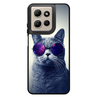 Hipster Cat With Galaxy Glasses Motorola Moto G Power 2026 Case