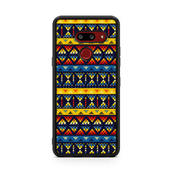 Yellow and Blue Tribal Pattern LG V50 ThinQ 5G Case