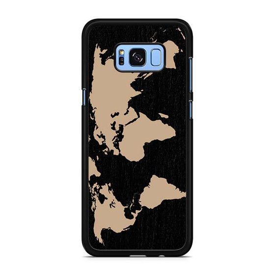 Black Wood Worlds Map Samsung Galaxy S9 | S9+ Case