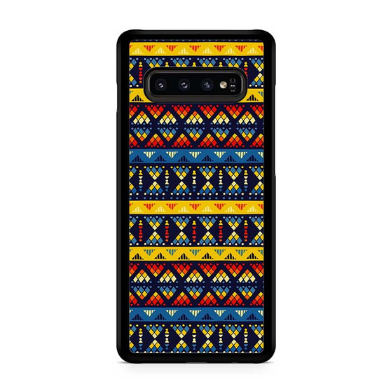 Yellow and Blue Tribal Pattern Samsung Galaxy S10 | S10 5G | S10+ | S10E | S10 Lite Case