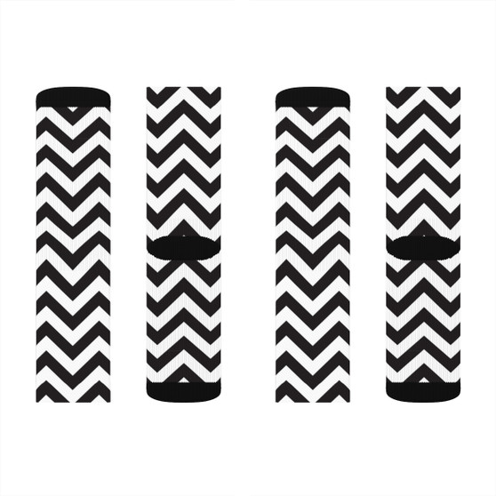 Black White Chevron premium unisex adult socks