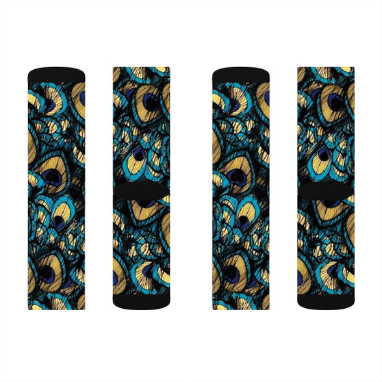 Cool Peacock Feathers premium unisex adult socks