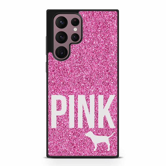 Pink Glitter Victoria's Secret Samsung Galaxy S22 Ultra Case