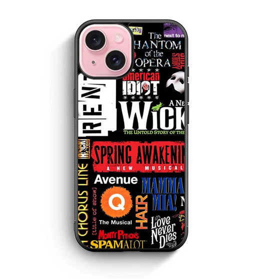 brodway musical collage iPhone 15 Case