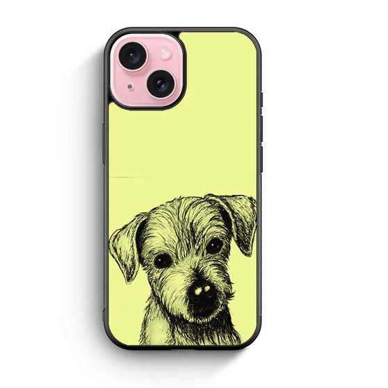 cute puppy sketch iPhone 15 Case