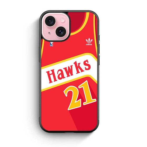 hawks basketball jersey iPhone 15 Case