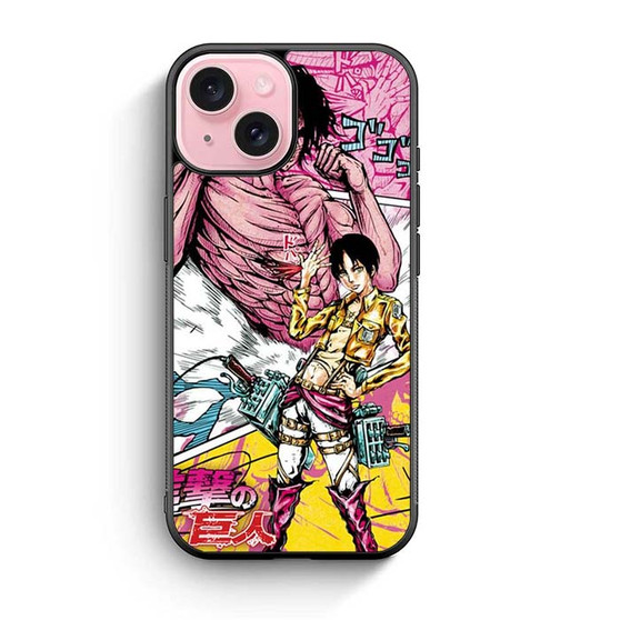 Attack on Titan Eren Yeager Jojo Style iPhone 15 Case