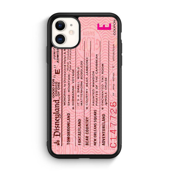 pink disneyland ticket iPhone 11 Case