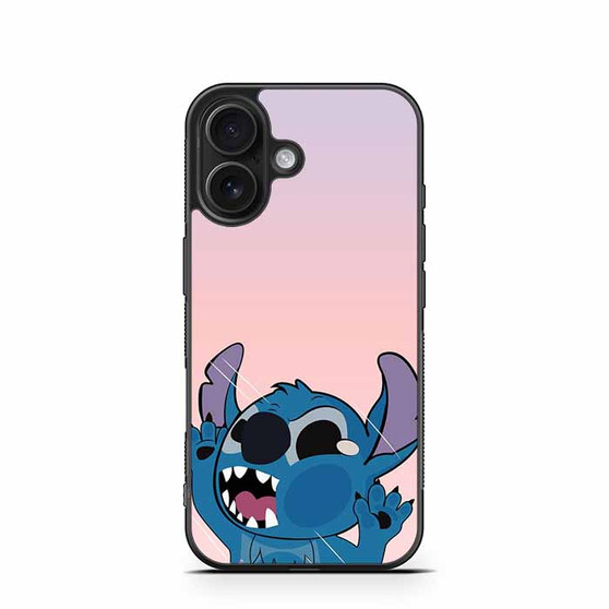 Stitch Funny Hitting Glass iPhone 16 Case