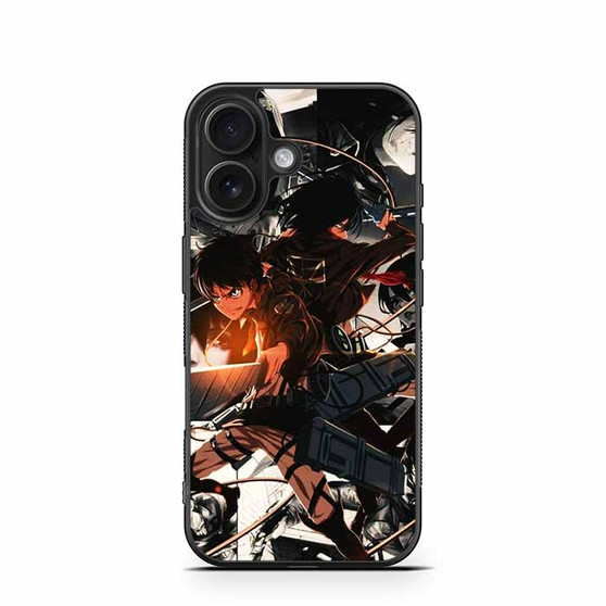 Attack on Titan Eren and Mikasa iPhone 16 Case