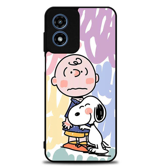Charlie And Snoopy Hugging Motorola Moto G Play 2024 Case