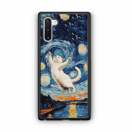 Cute Cat in The Starry Night Galaxy Note 10 Case