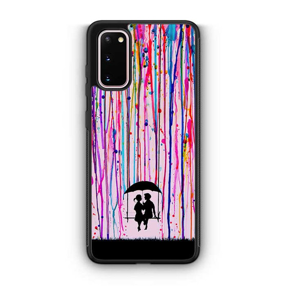 Couple in Rainbow Paint Art Samsung Galaxy S20 Case