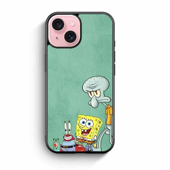 Spongebob Mr Krab Squidward and Plankton iPhone 15 Case