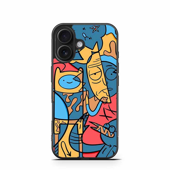Adventure time rick and morty iPhone 16 Case