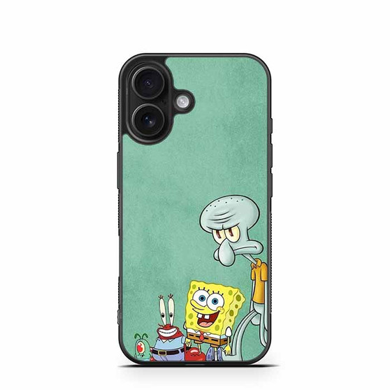 Spongebob Mr Krab Squidward and Plankton iPhone 16 Case