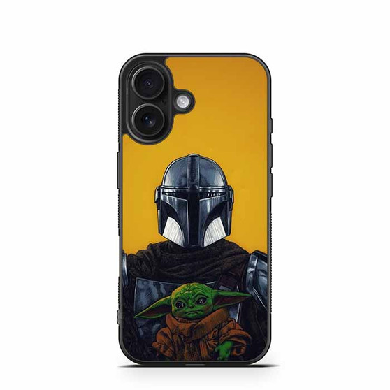The Mandalorian Boba Fett and Baby Yoda Art iPhone 16 Case