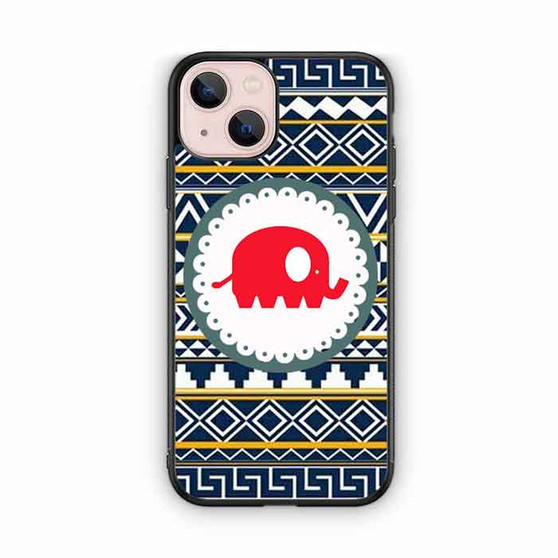 Cute Red Elephant Aztec iPhone 13 Case