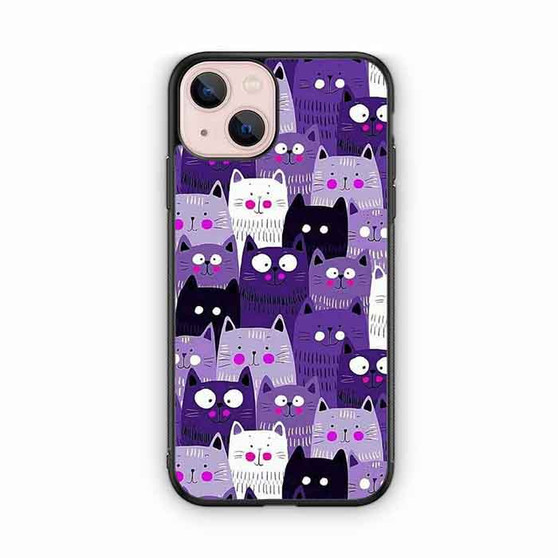 Purple Cat Collage iPhone 13 Case