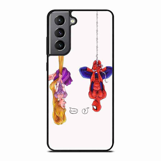Disney tangled and spiderman funny Art Samsung Galaxy S21 Case