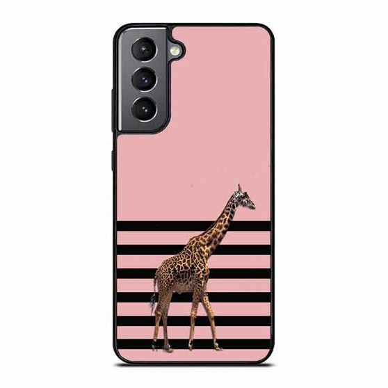 giraffe pink art Samsung Galaxy S21 Case