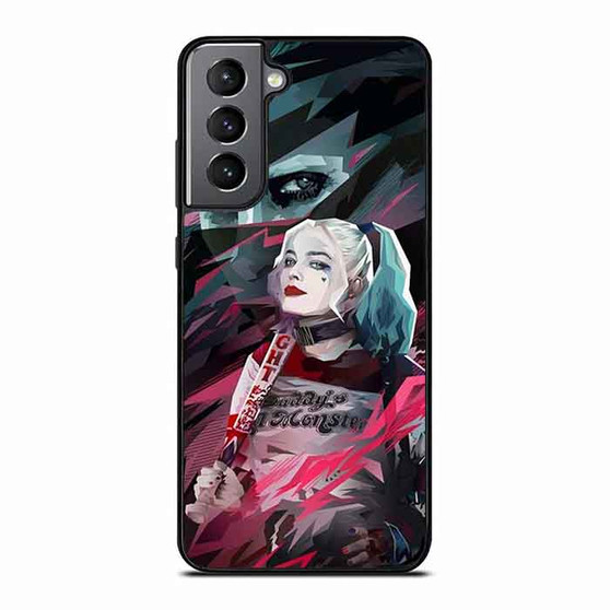 Harley Quenn and Joker in Abstruct Art Samsung Galaxy S21 Case