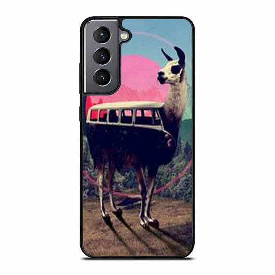 llama retro bus Samsung Galaxy S21 Case
