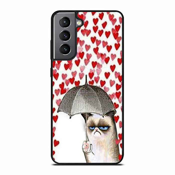 love rain grumpy cat Samsung Galaxy S21 Case