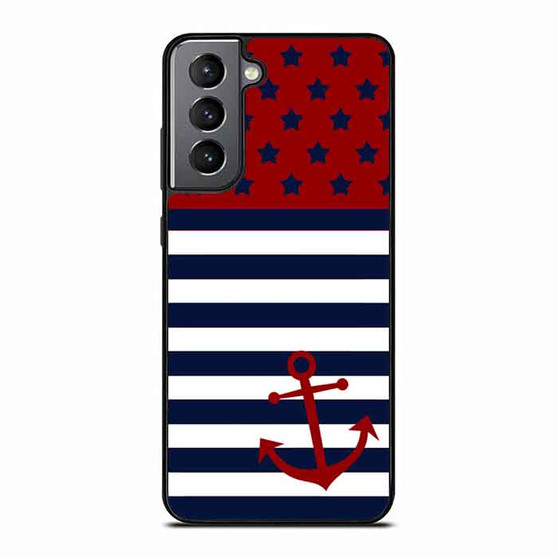 reverse american flag anchor Samsung Galaxy S21 Case