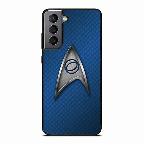 Star Trek Logo Blue Metal Samsung Galaxy S21 Case
