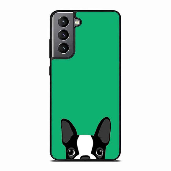 Watching Boston Terrier 2 Samsung Galaxy S21 Case