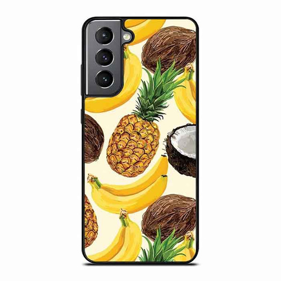 Pineapple Banana Coconut art Samsung Galaxy S21 Case
