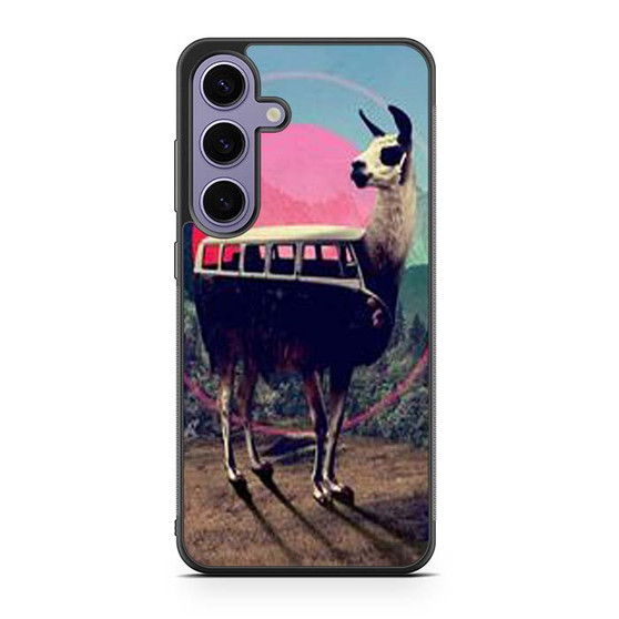 llama retro bus Samsung Galaxy S24 Case