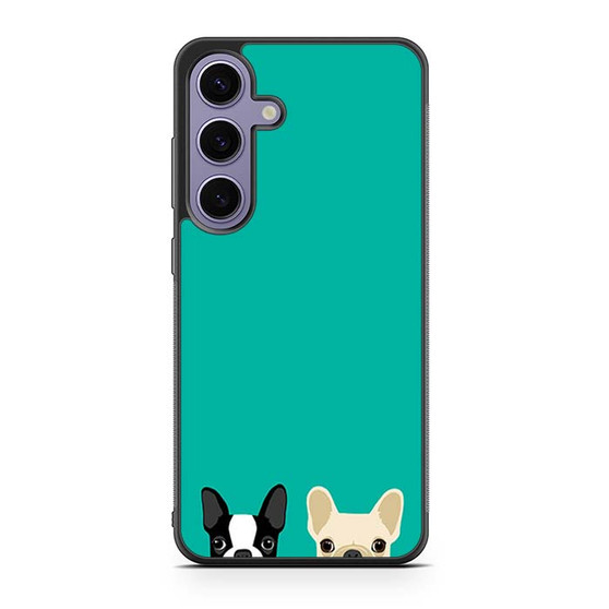 Watching Boston Terrier & French Bulldog Samsung Galaxy S24 Case