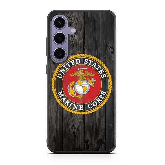 US Marine Corps in Wood Art Samsung Galaxy S25 Series Case