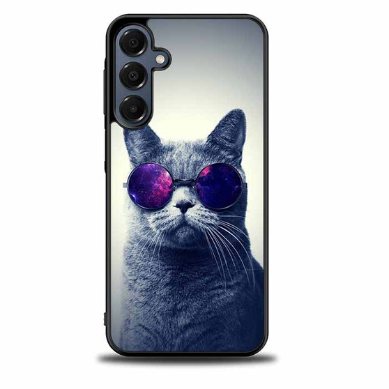 Hipster Cat With Galaxy Glasses Samsung Galaxy A16 5G Case