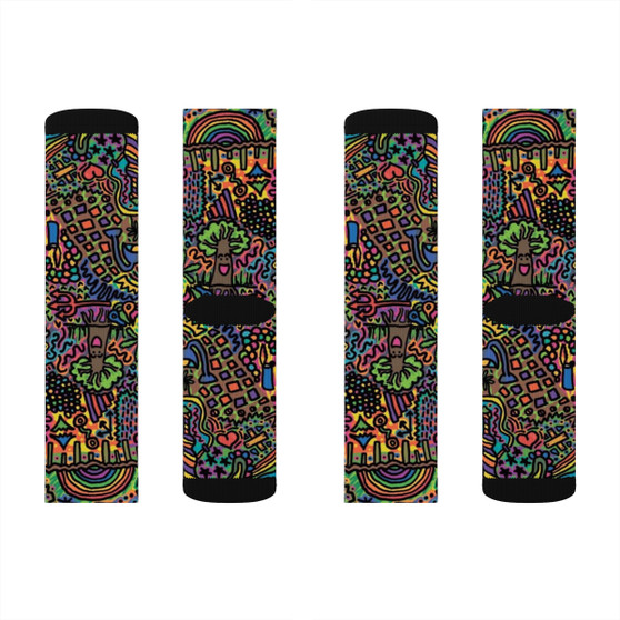 Color Doodle Art premium unisex adult socks