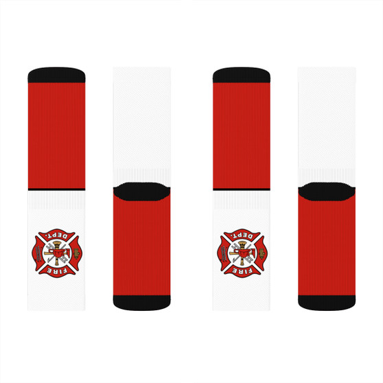 Fire Fighter Flag Logo premium unisex adult socks