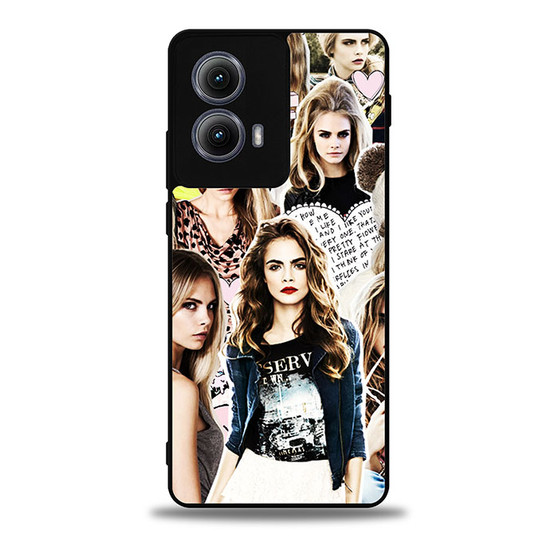 Cara Delevingne Collage Motorola Moto Edge Case