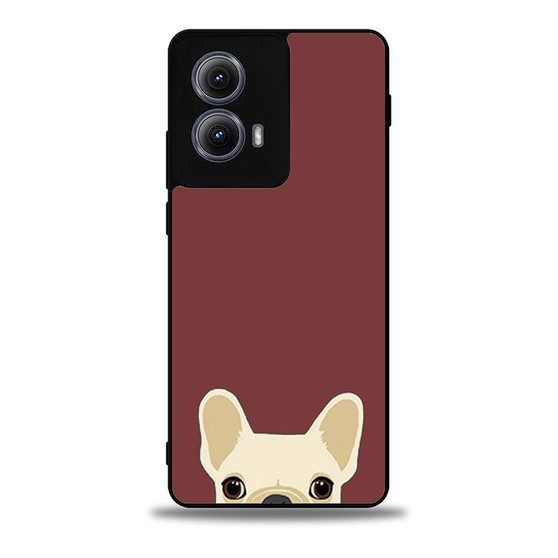 Cute French Bulldog Dark Red Motorola Moto Edge Case