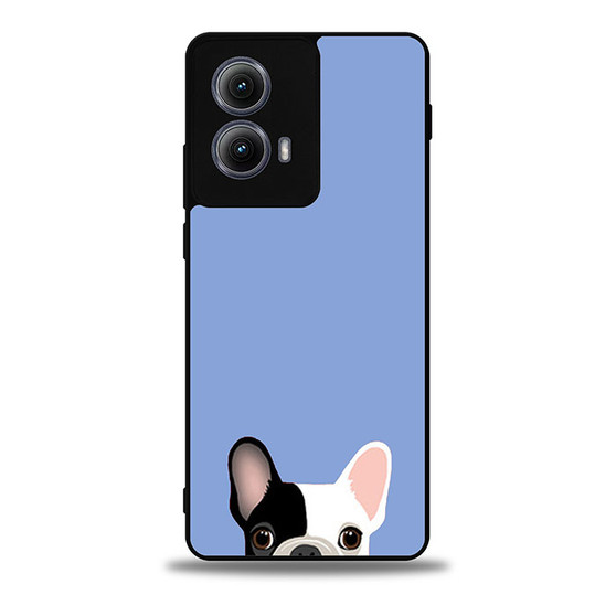 Cute French Bulldog Light Blue Motorola Moto Edge Case